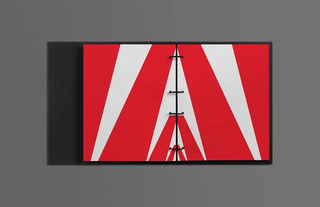 Transmission tower on diagonal stripes, geometric, minimal, high-contrast