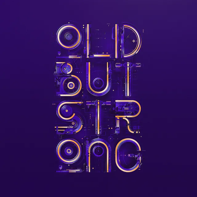 Old But Strong Typography, neo-brutalist, gradient-heavy, vibrant