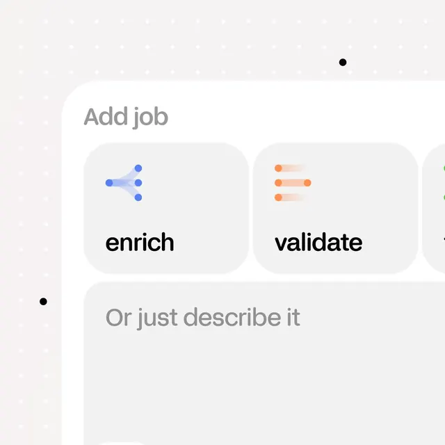 Job posting workflow card interface, minimal, light