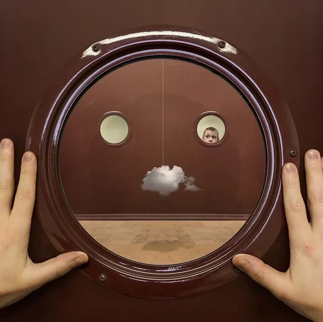 Circular Viewport Illustration, 3d-render, minimal, dark