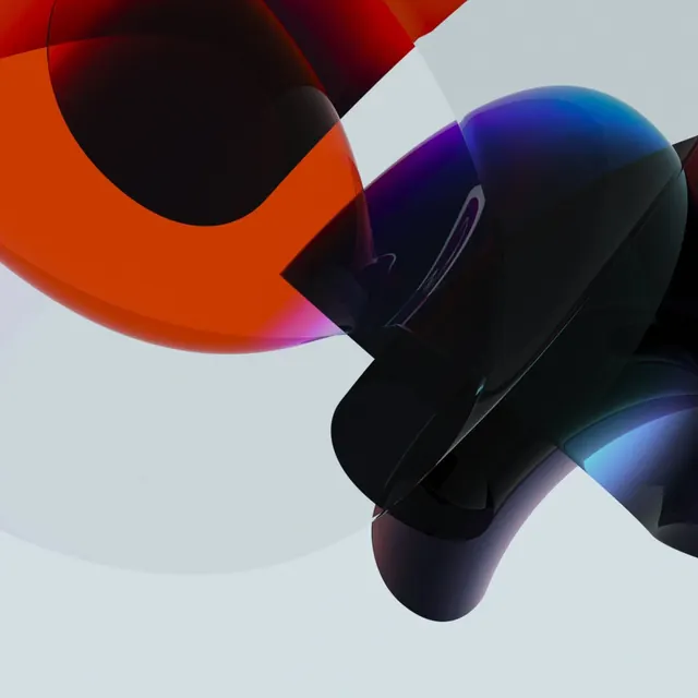 Abstract Fluid Shapes, 3d-render, gradient-heavy, vibrant