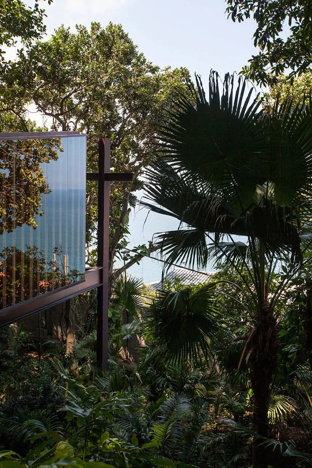 Tropical Garden View, photographic, organic, vibrant