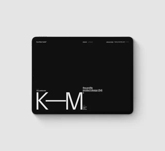 KM Identity Mockup, minimal, swiss, monochrome