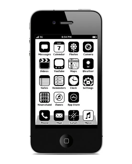 App Icon Grid Mockup, minimal, light-mode, monochrome