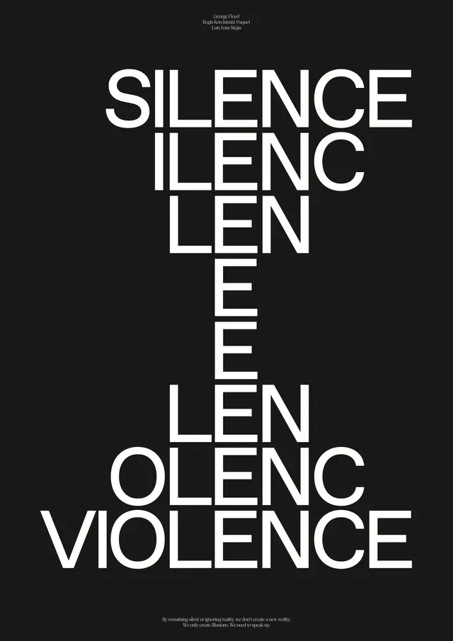 Silence and Violence Typography Study