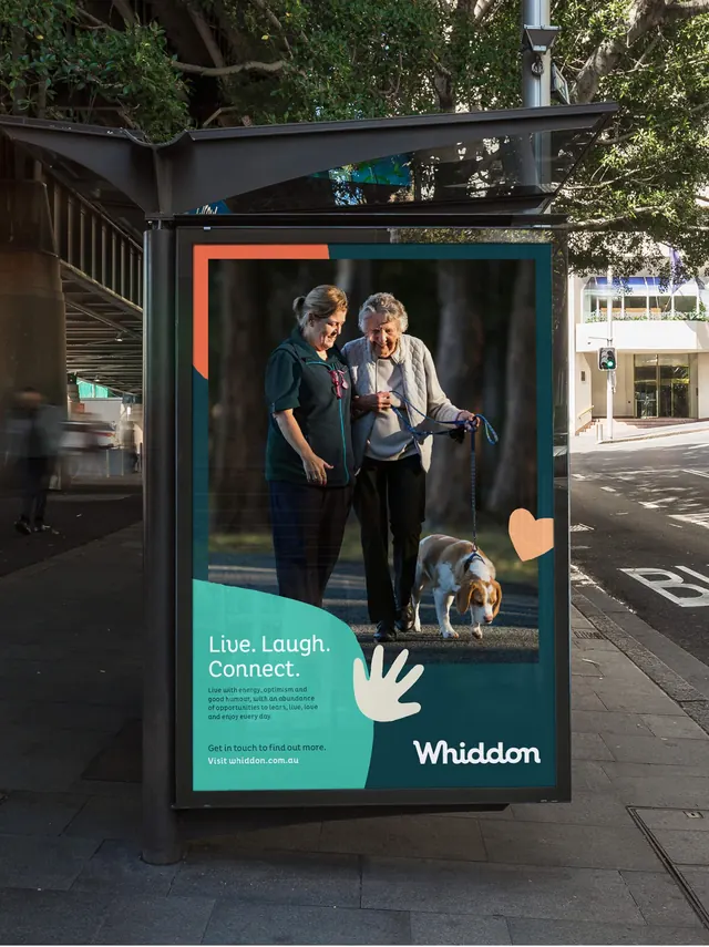 Outdoor bus shelter poster with deep teal and warm photography, photographic, minimal, dark