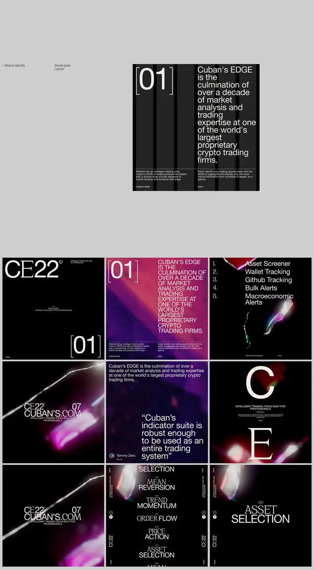 Crypto trading platform type system, minimal, dark-mode, dark