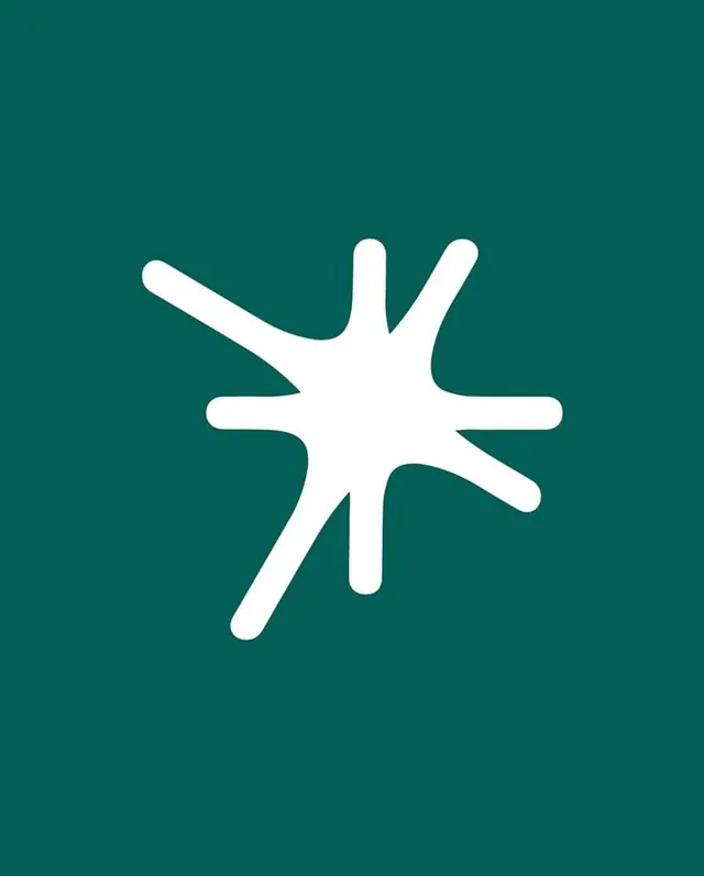Rounded starburst icon, minimal, geometric, dark