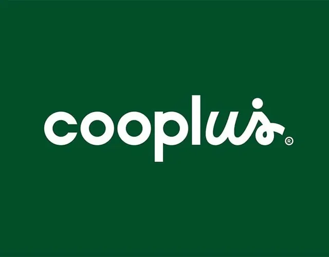 Cooplus forest green wordmark, minimal, corporate-clean, light