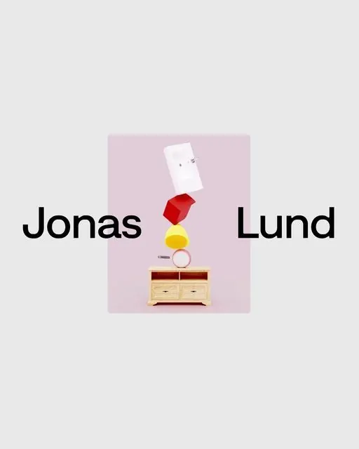 Jonas Lund personal branding composition, minimal, geometric, dark
