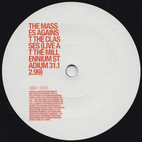 Minimal vinyl record cover with high-contrast red typography, minimal, retro, light