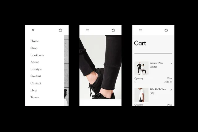 Minimalist E-commerce UI Layout, minimal, light-mode, light