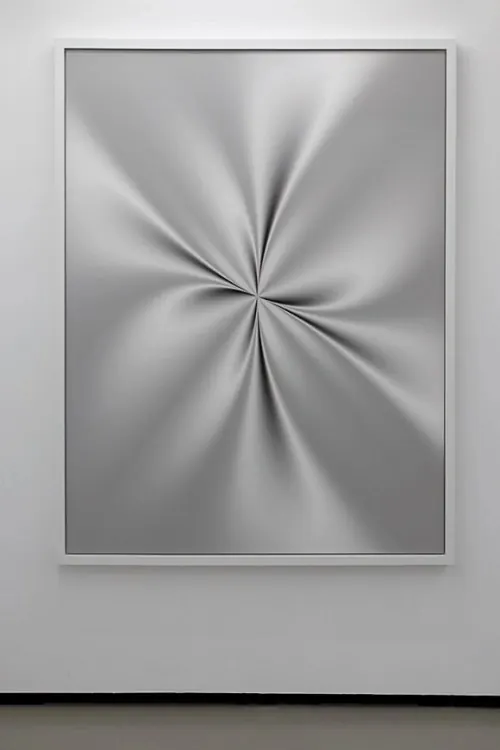 Abstract Metallic Distortion, minimal, geometric, monochrome