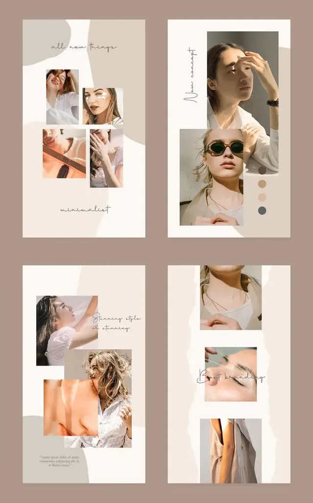 Instagram Story Templates, editorial, minimal, light