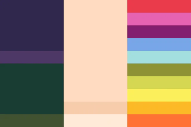 Color Palette Grid, minimal, geometric, high-contrast