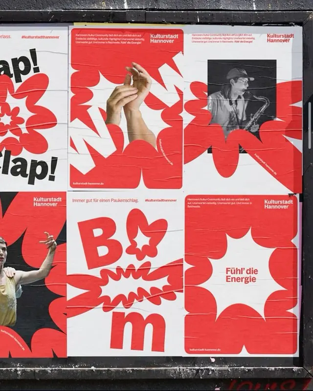 Kulturstadt Hannover festival poster system, geometric, playful, high-contrast