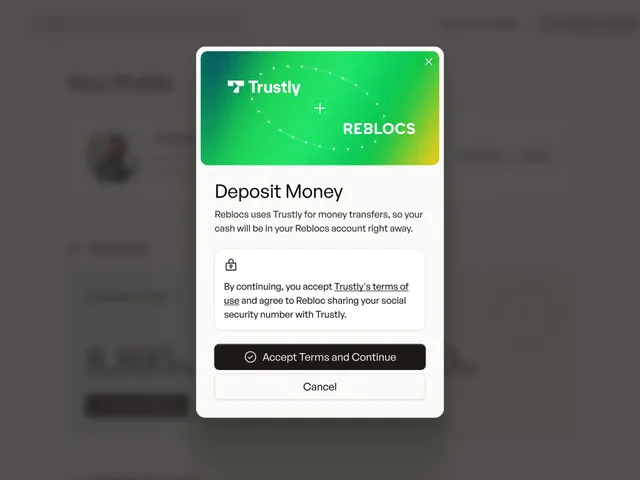 Trustly payment confirmation modal, minimal, gradient-heavy, vibrant