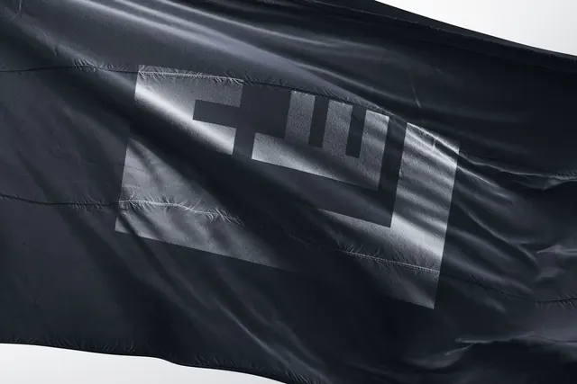 Monochrome Abstract Graphic on Fabric, minimal, monochrome, monochrome