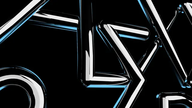 Chrome 3D Typography, 3d-render, luxury, dark