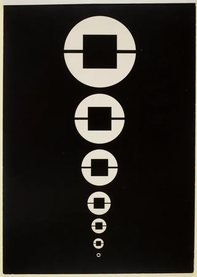 Geometric Circular Progression, minimal, geometric, monochrome