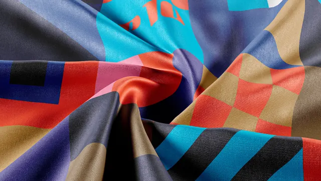 Abstract Geometric Pattern Fabric, geometric, abstract, vibrant