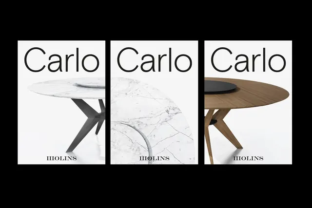Carlo Ribbons Furniture Showcase, minimal, corporate-clean, monochrome