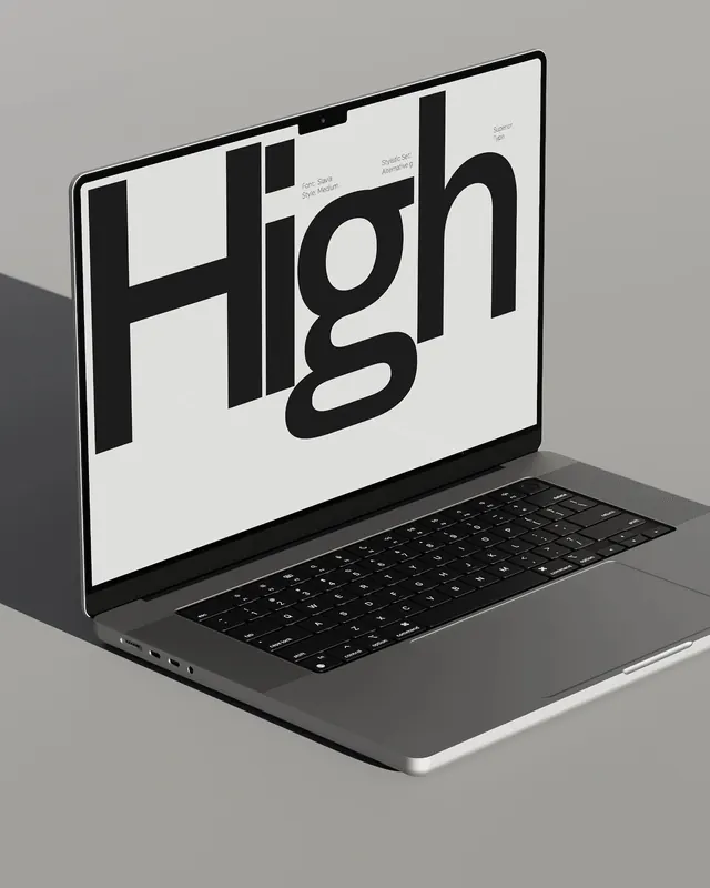 High Wordmark Mockup, minimal, swiss, monochrome