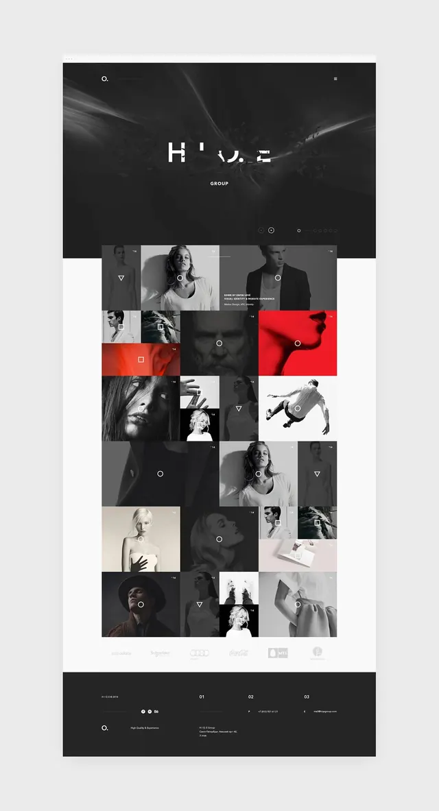 H.U.S. Brand Identity Layout, minimal, editorial, monochrome