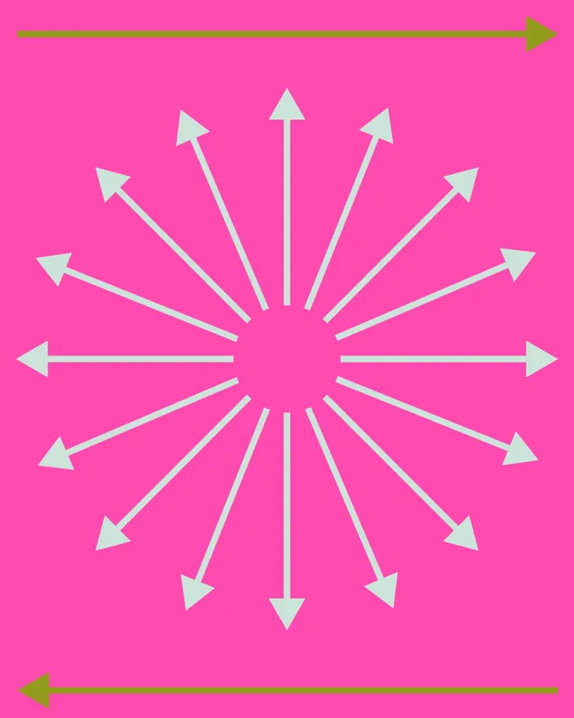 Radial Arrow Graphic, minimal, geometric, vibrant