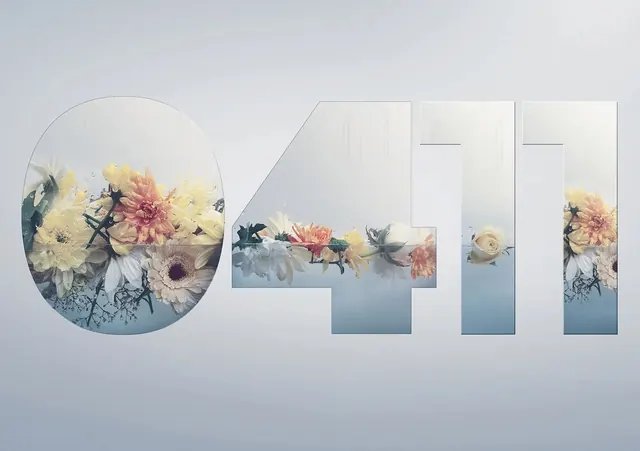 Floral Typography Composition, minimal, organic, light
