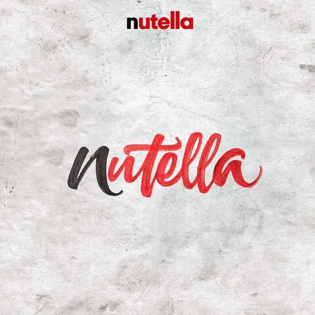 Nutella Logo Comparison, minimal, flat, high-contrast