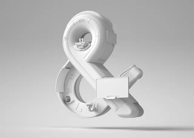 3D Abstract Number 8, 3d-render, minimal, monochrome