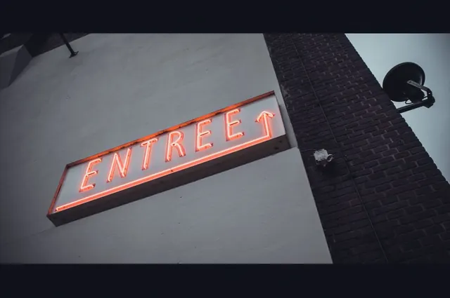 ENTREES Neon Signage, retro, minimal, dark