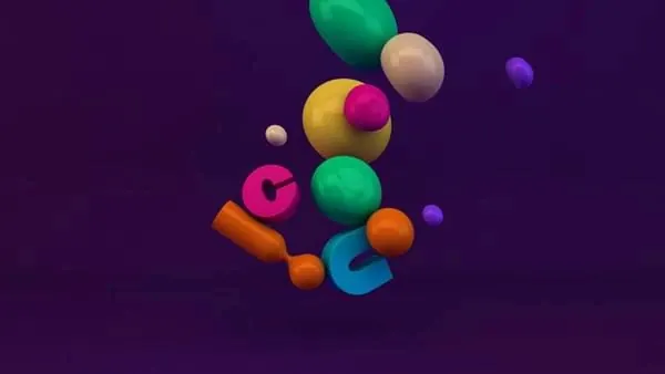 3D Abstract Geometric Composition, 3d-render, playful, vibrant