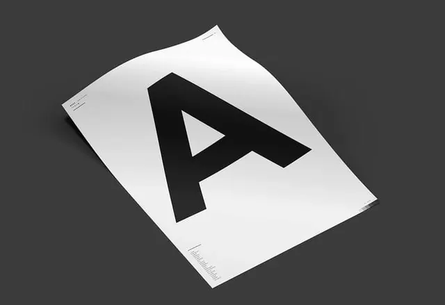 Abstract Letter A Mockup, minimal, brutalist, monochrome