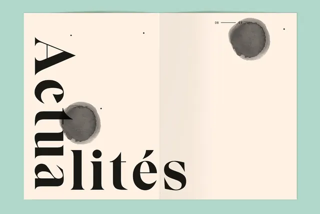 Acualités Typography Layout, minimal, editorial, light