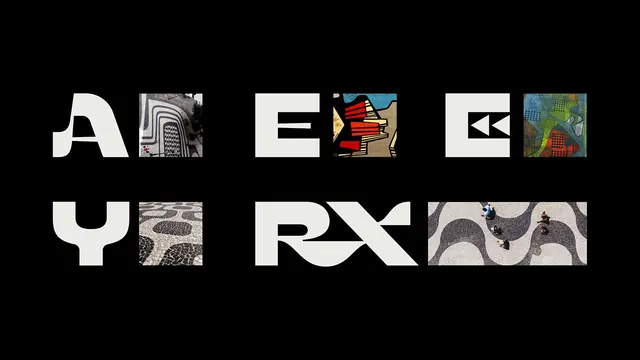Instituto Burle Marx letter collage, editorial, geometric, dark