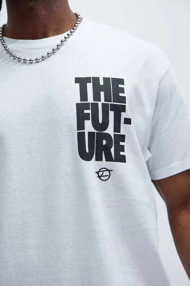 Men's The Future Signature Short Sleeve Tee Shirt in White Size Large by Fashion Nova, photographic, minimal, light