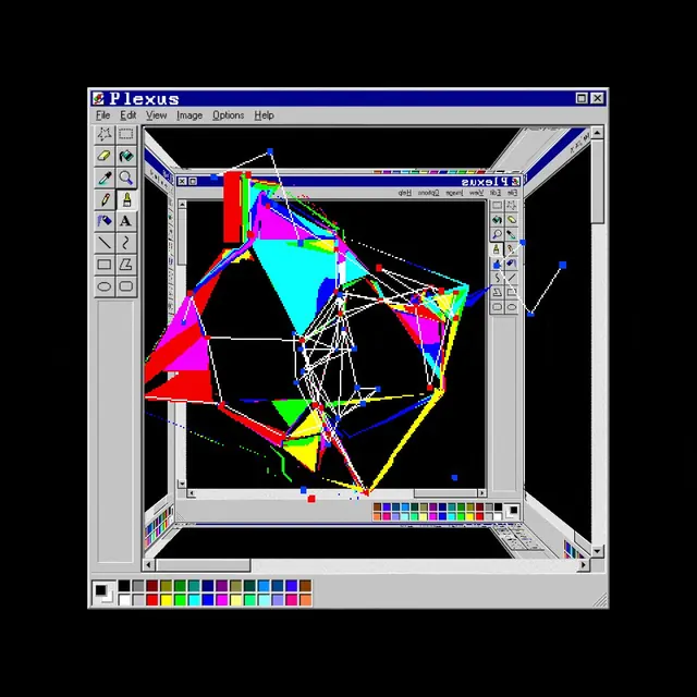 3D Paint, y2k, dark