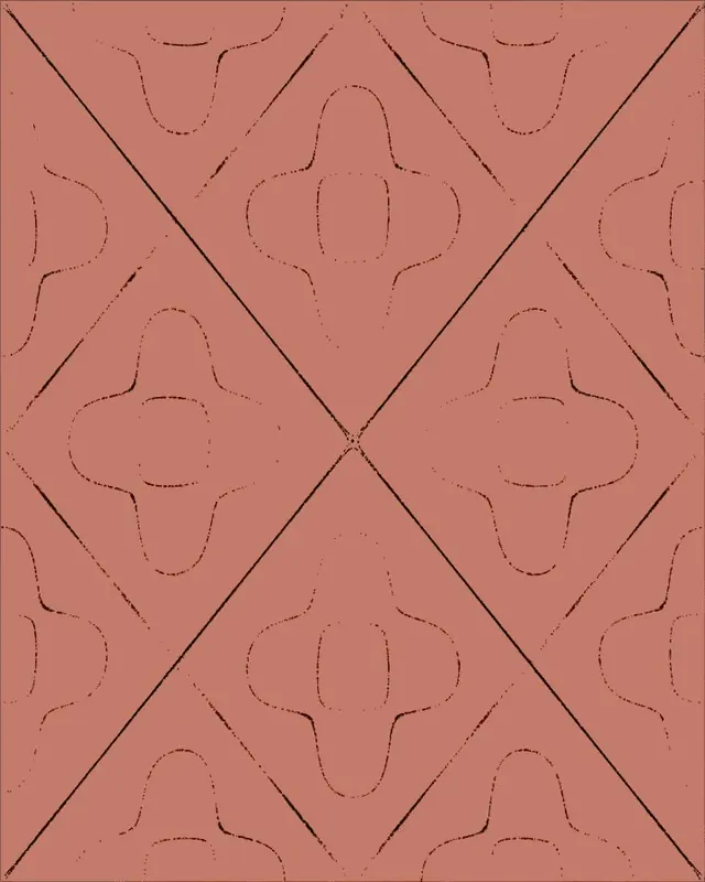 Terracotta geometric tessellation pattern, geometric, retro, earthy