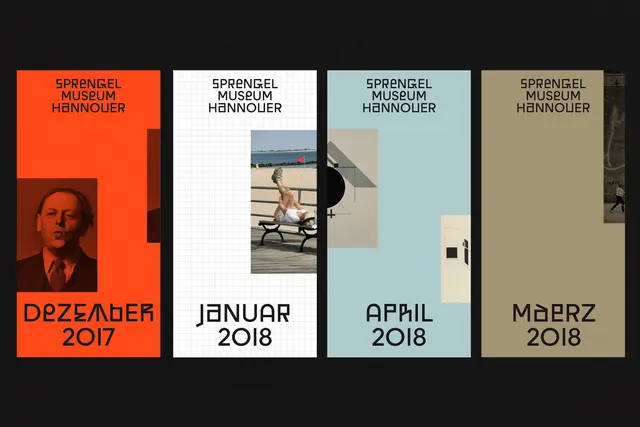 Sprengel Museum exhibition poster series, minimal, geometric, dark