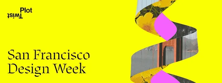 San Francisco Design Week conference poster, abstract, minimal, warm