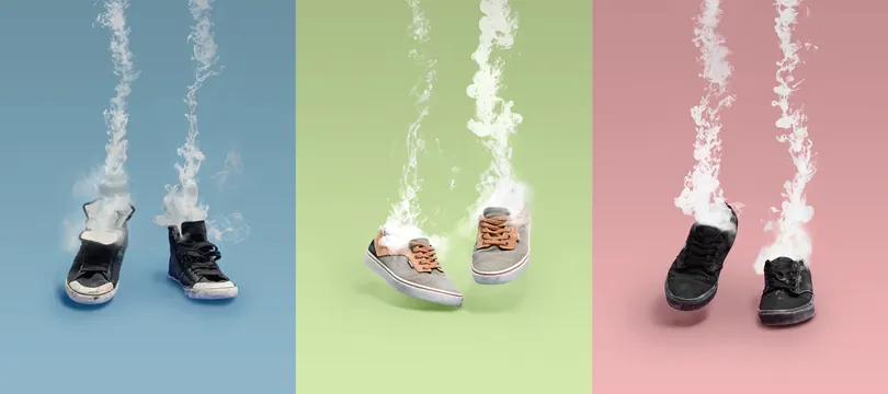 Sneaker Smoke Visuals, minimal, flat, vibrant