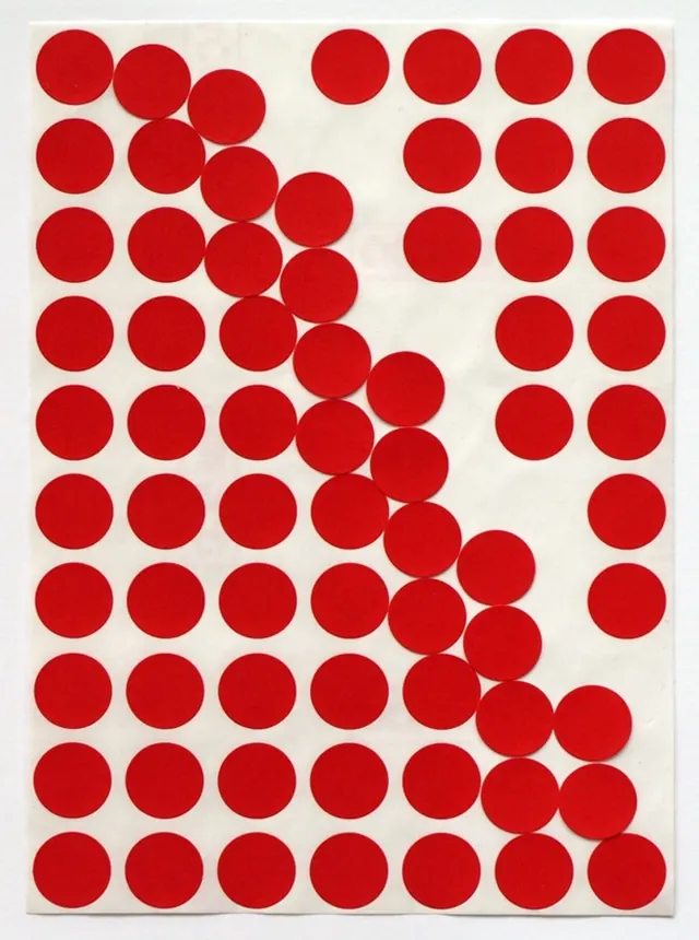 Red Dot Pattern, minimal, geometric, high-contrast
