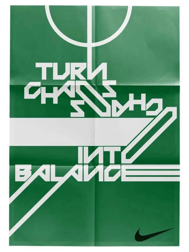 Green Geometric Typography Layout, brutalist, neo-brutalist, vibrant
