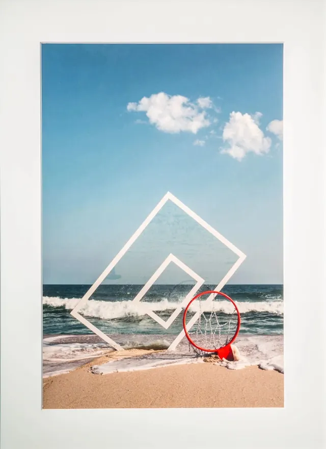 Beachfront Geometric Line Art, minimal, line-art, light