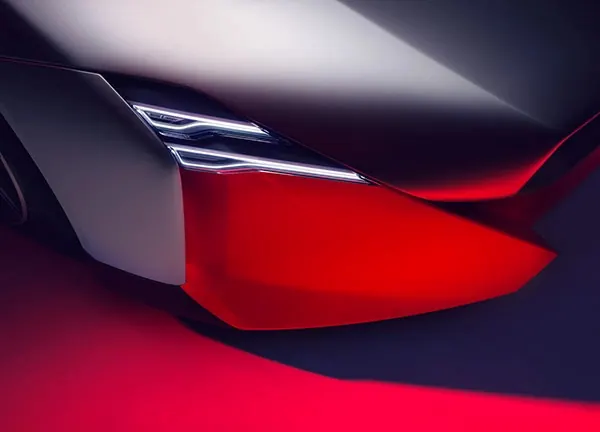 Concept car headlight 3D render, 3d-render, technical, dark