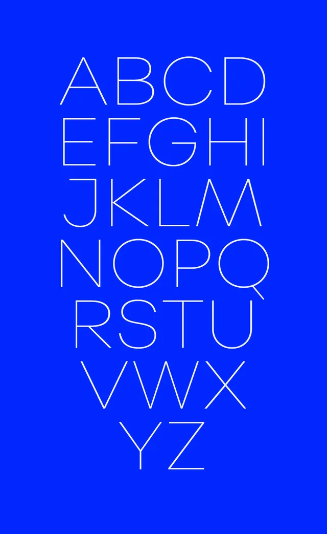 Monoline Alphabet Specimen