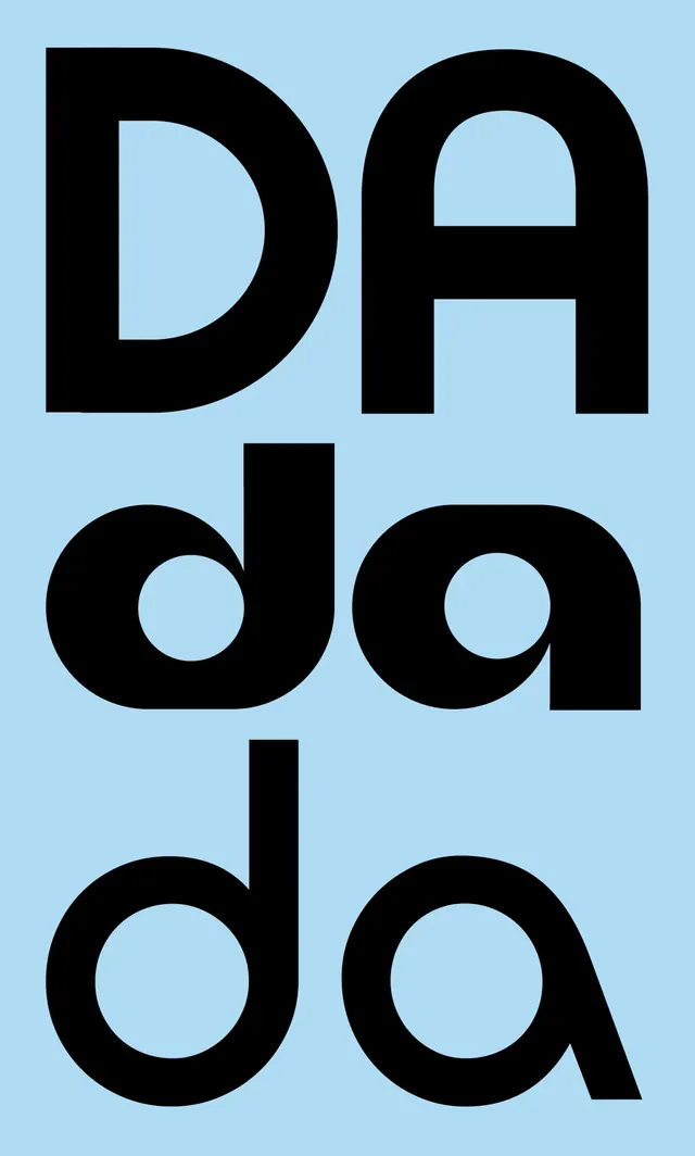 DADA typographic weight study, minimal, swiss, light