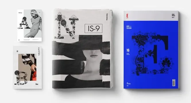 Editorial Layout Collection, brutalist, maximalist, high-contrast